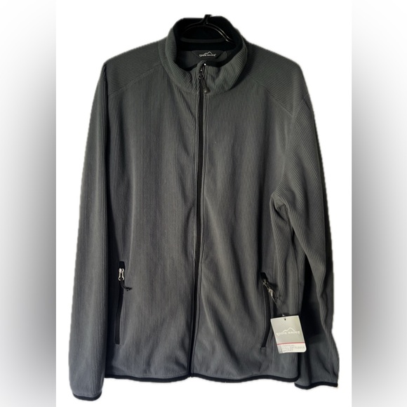 Eddie Bauer Other - NWT Eddie Bauer Men's Dark Grey Stretch Fleece Jacket Large